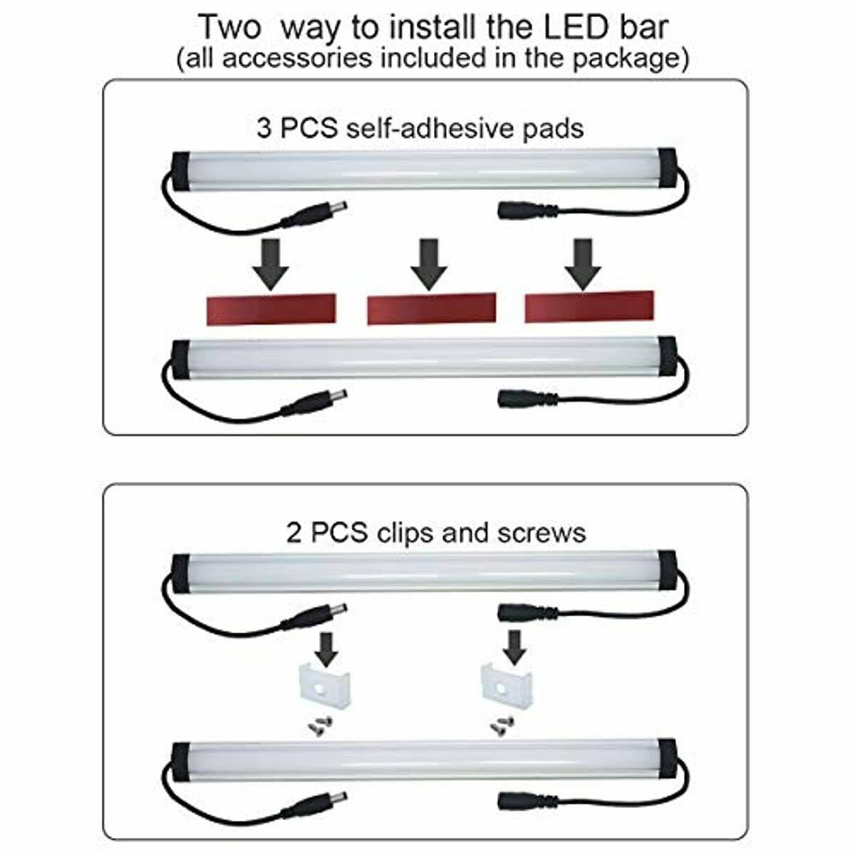 Under Cabinet LED Lighting Kit Plug In, 6 Pcs 12 Inches Q8811