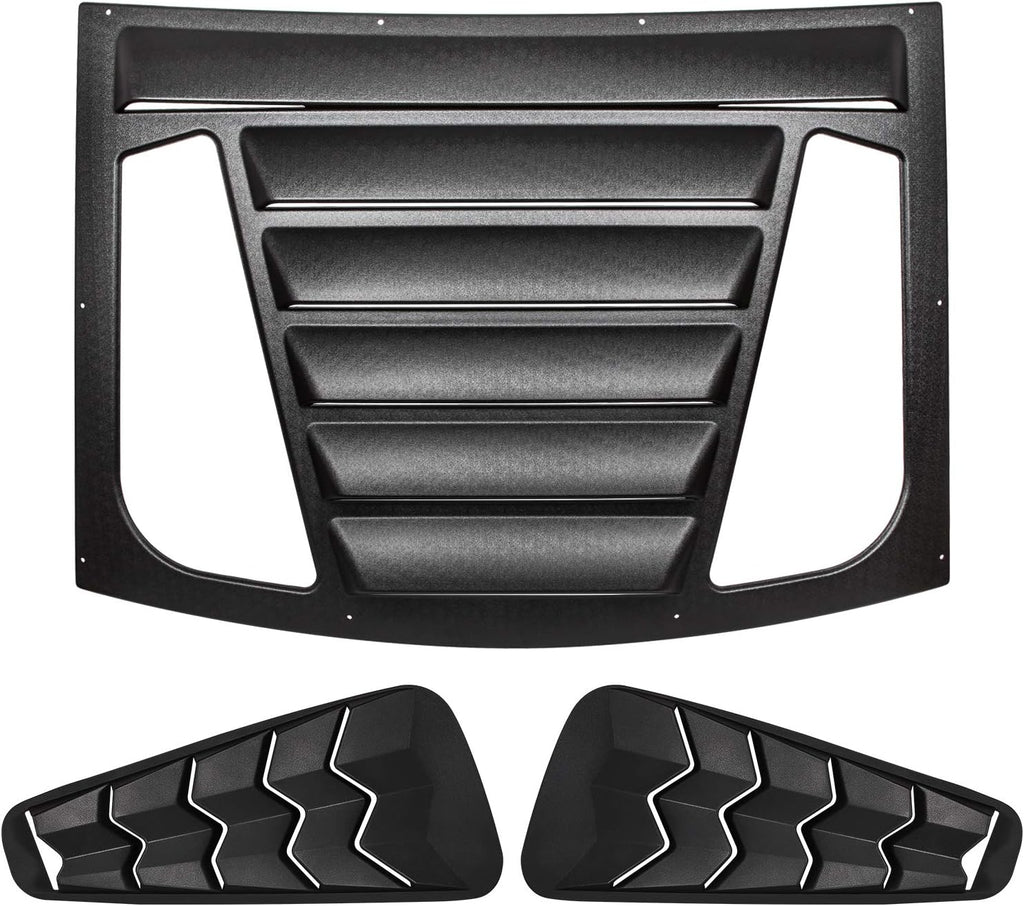 3pcs ABS Matte Black Rear & Side Window Louvers S494421