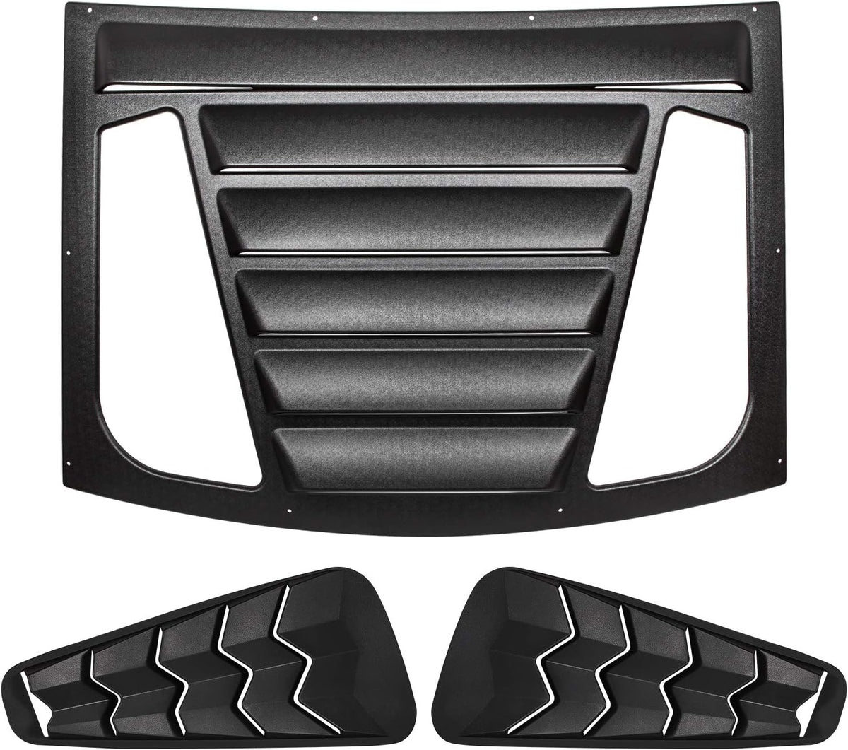3pcs ABS Matte Black Rear & Side Window Louvers S494421