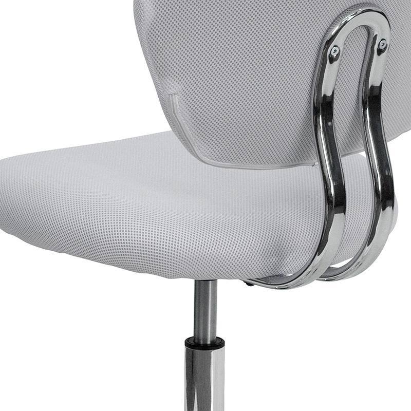 White Mesh Padded Swivel Task Office Chair with Chrome Base V56467