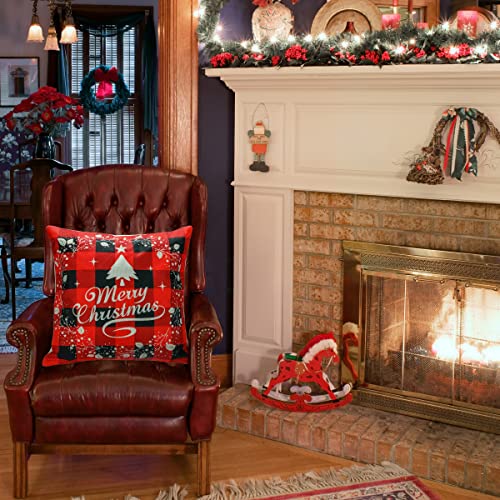 Christmas Pillow Covers 18x18 Inch Set of 4 Y968