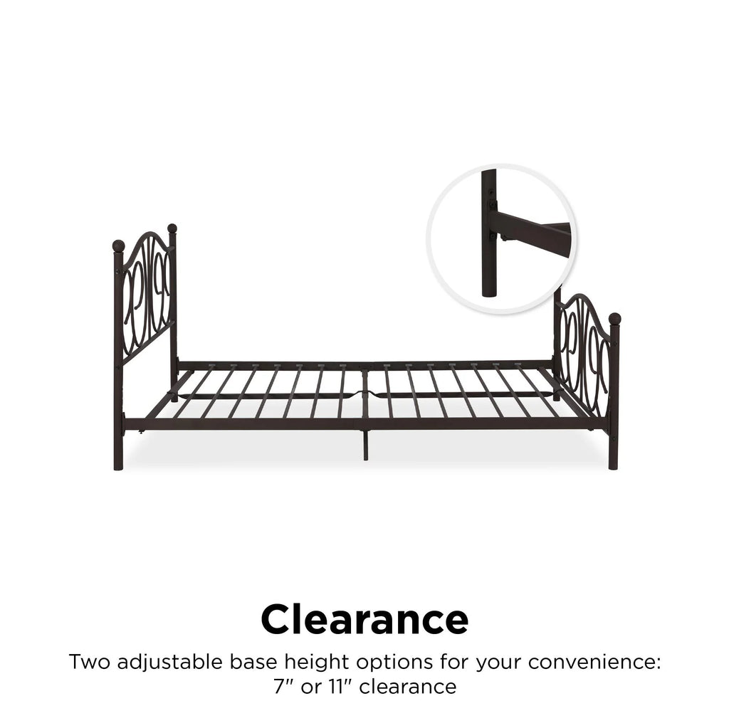 Queen Bronze Metal Platform Bed Y2873