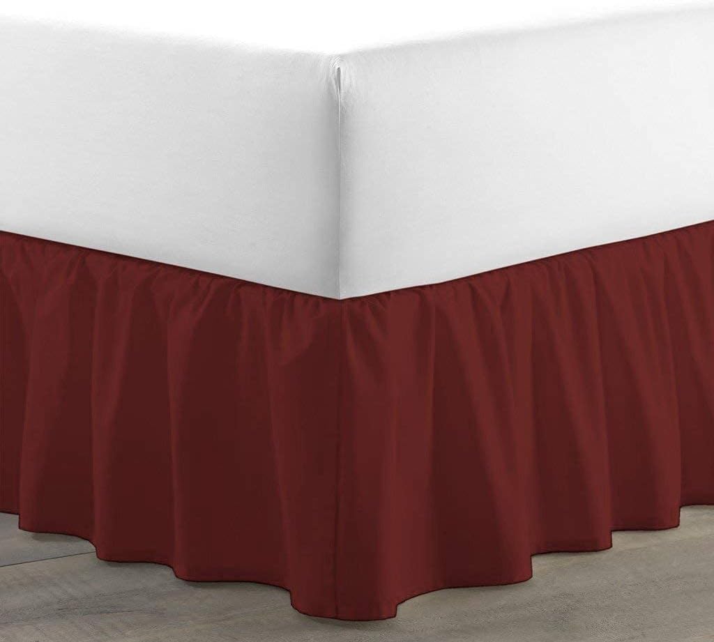 100% Cotton 800 Thread Count Ruffled Bed Skirt (Cal King, Royal Blue) 12 Inch Drop X405
