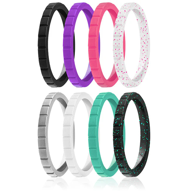 Silicone MultiColor Ring Set, 8 x 9 mm L330