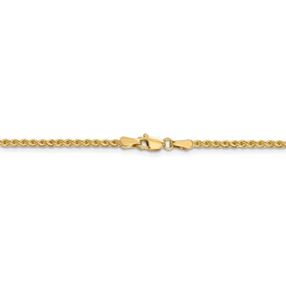 14kt Yellow Gold 1.8mm Spiga Chain 16 inch Lobster Clasp U223