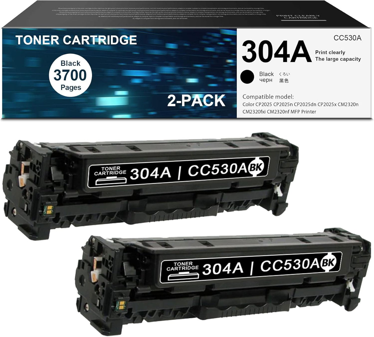 2 Pack Black Toner Cartridge M976