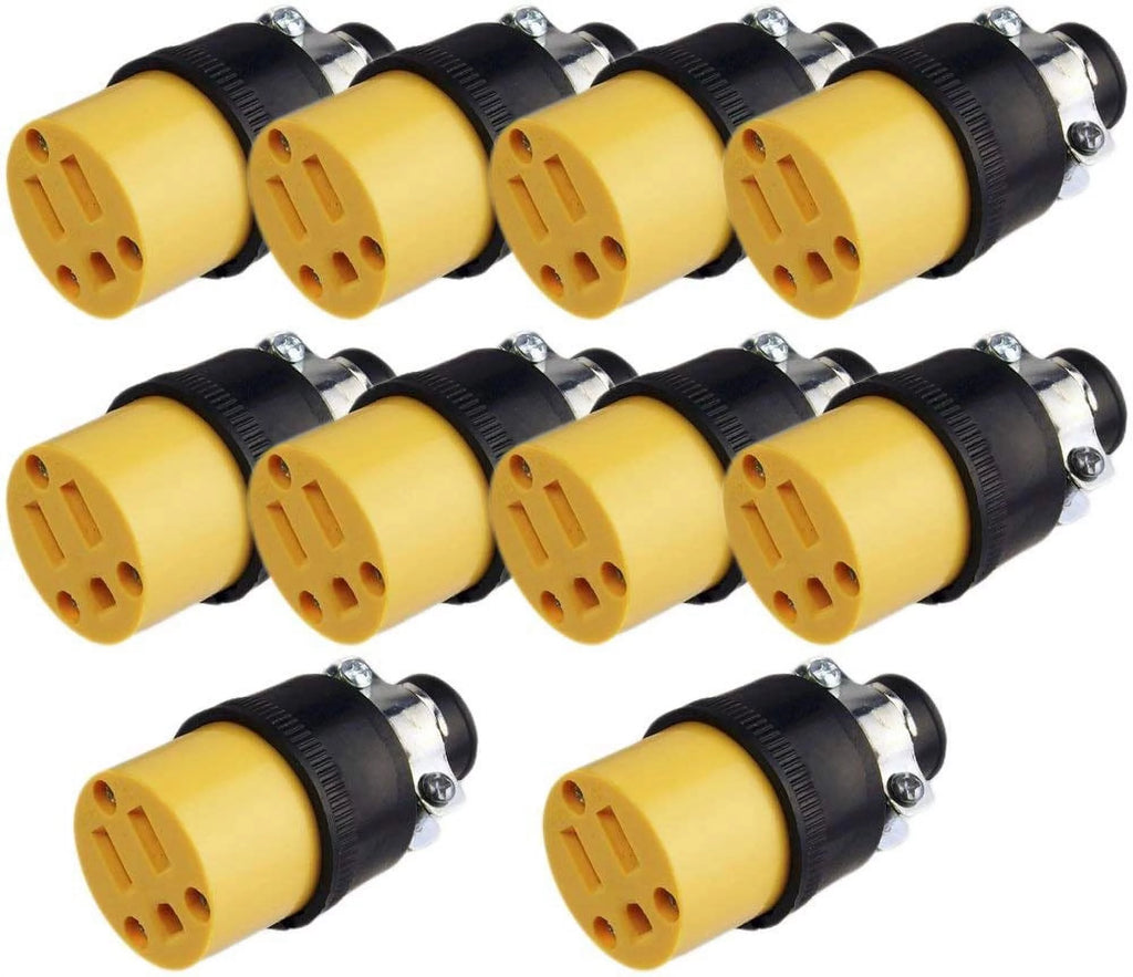 Black 10 Pack Electrical Plug Ends M5049