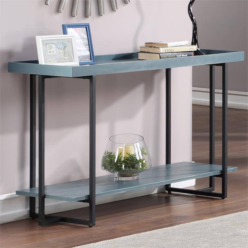 Antique Blue Wood Console Table U524814