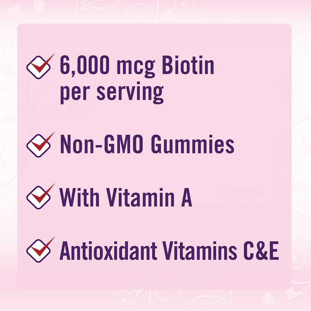 230 Gummies Hair Skin and Nails Supplement with Biotin Vitamin C E Strawberry Flavor A8449