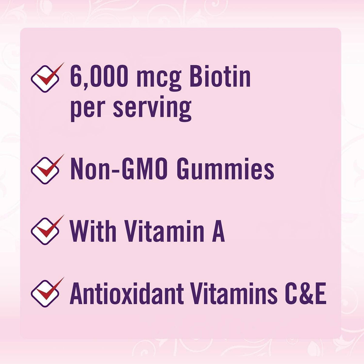 230 Gummies Hair Skin and Nails Supplement with Biotin Vitamin C E Strawberry Flavor A8449