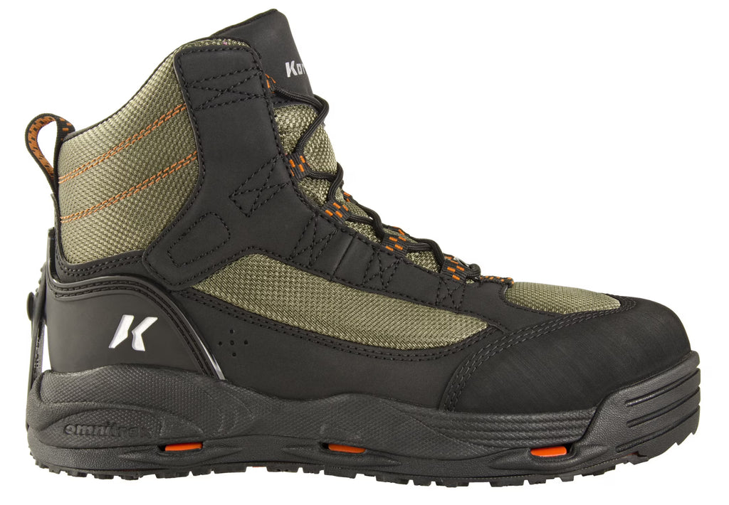 Olive/Black Wading Boots with Felt Soles B7196