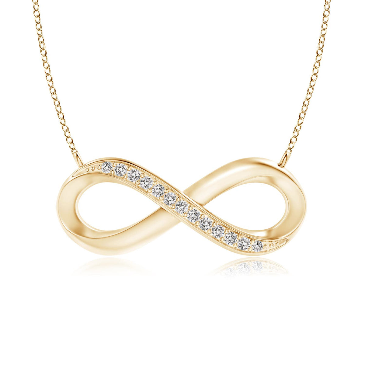 Diamond Infinity Pendant Necklace in 14K Yellow Gold X5306