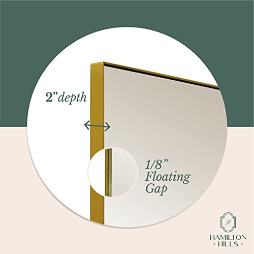 24x36 inch Gold Metal Framed Rectangular Pivot Mirror V931832