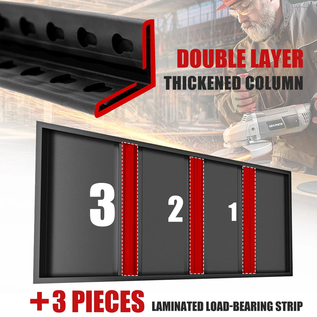72"H 5-Shelf Heavy Duty Metal Storage Shelving Unit Black S53615