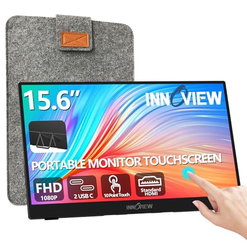 15.6" 1080P Portable Monitor with Protective Sleeve Adjustable Stand USB C HDMI K20758