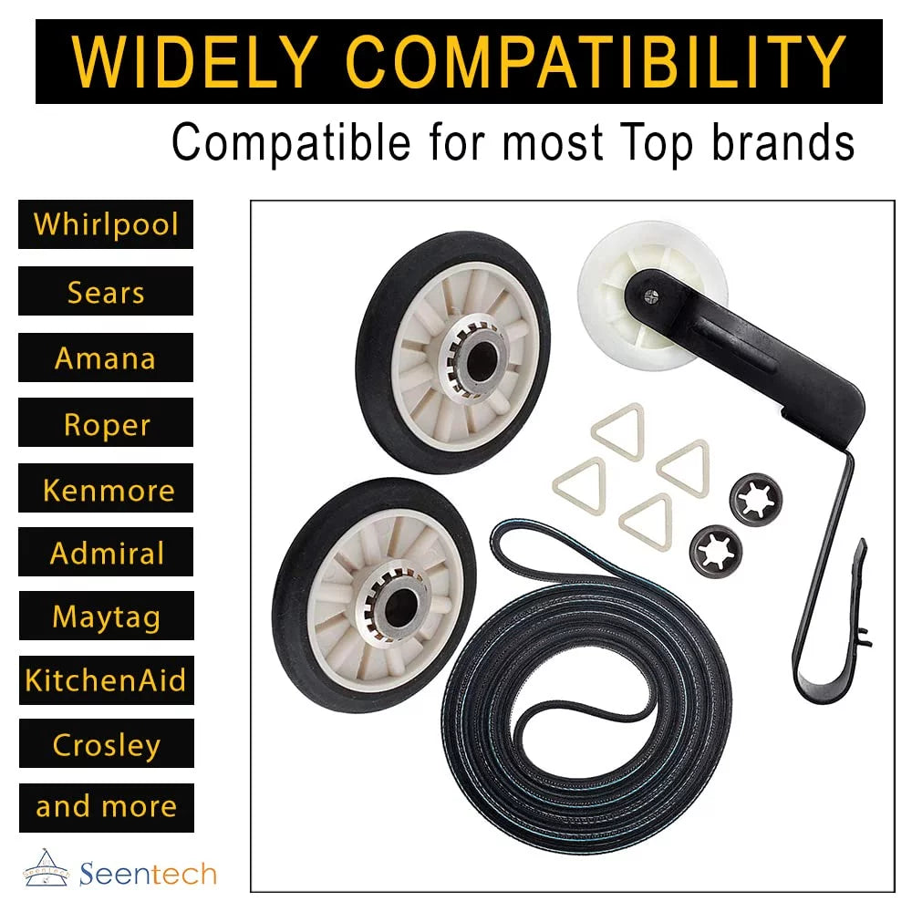 Dryer Repair Kit with Drum Roller Kit, Idler Pulley, Belt C517