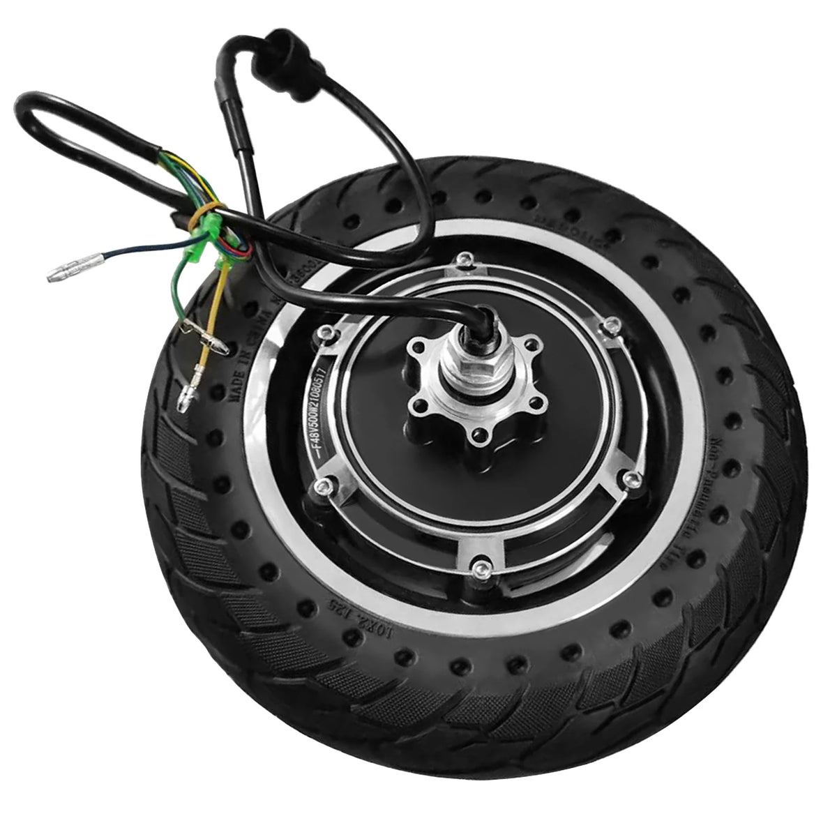 10'' Electric Scooter Front Tire with Hub Motor 48V 500W Brushless Wheel Replacement B12577