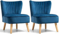 Velvet Accent Chair with Wood Legs V475