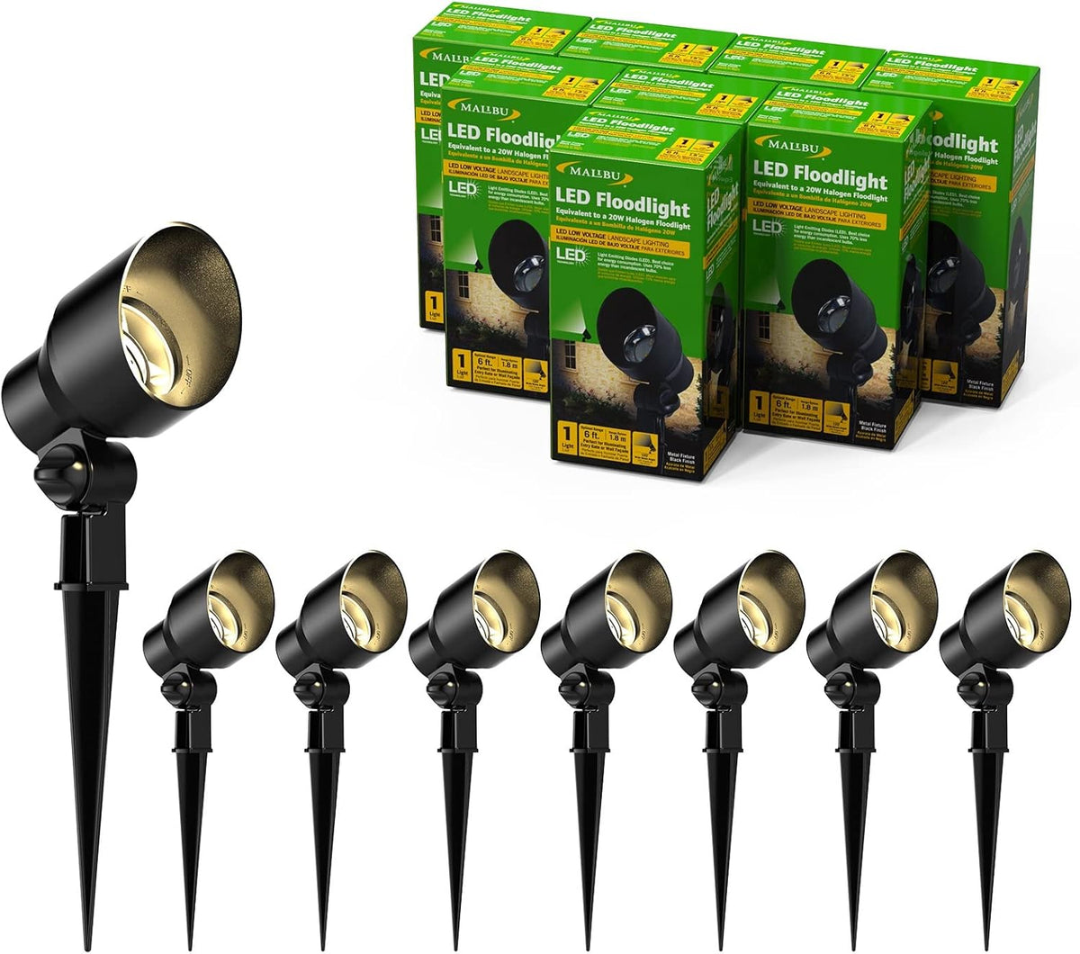 8 Pack 6 Watt LED Floodlight Outdoor Spotlight E734