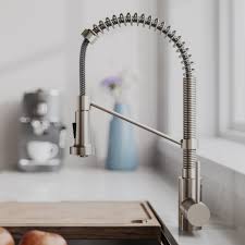 Commercial Kitchen Faucet with Soap Dispenser, Spot Free Stainless Steel Y357158