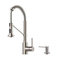 Commercial Kitchen Faucet with Soap Dispenser, Spot Free Stainless Steel Y357158