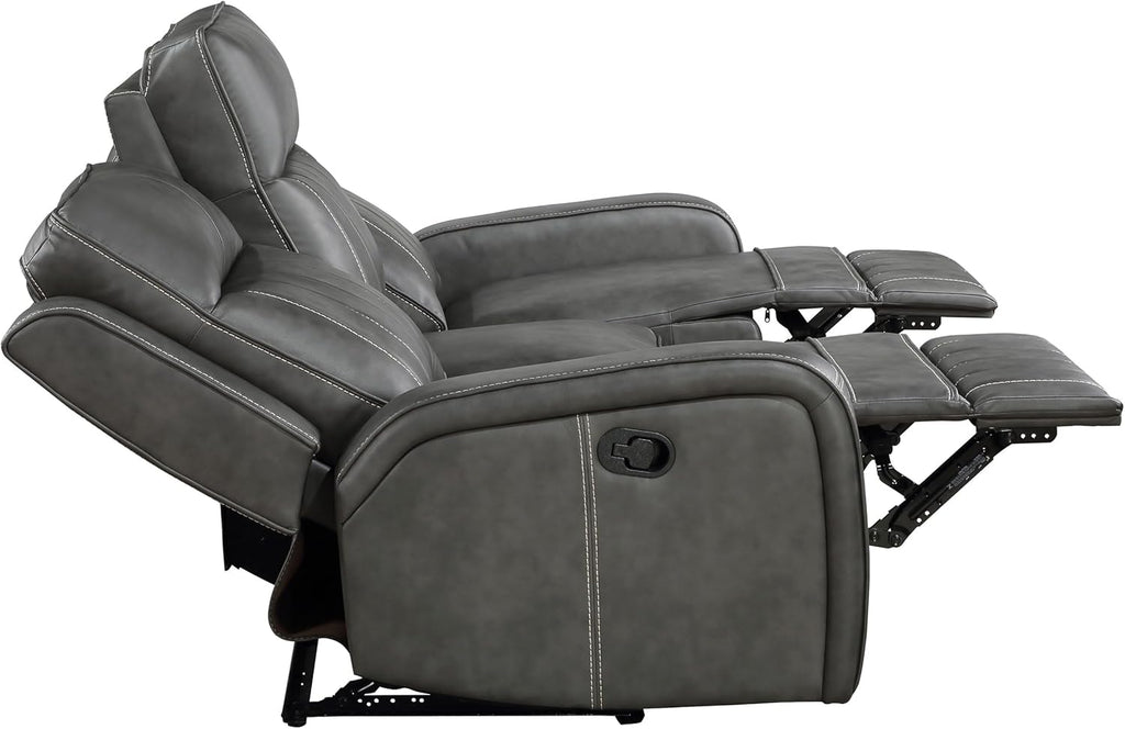 3-Piece Upholstered Motion Reclining Sofa Set Grey M2756