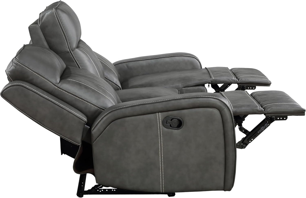 3-Piece Upholstered Motion Reclining Sofa Set Grey M2756