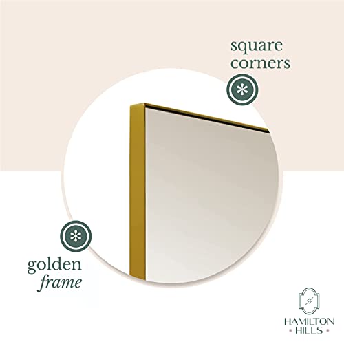 24x36 inch Gold Metal Framed Rectangular Pivot Mirror V931832