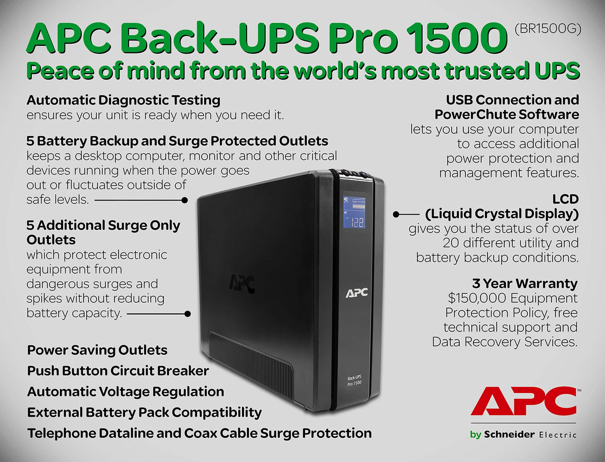 1500VA UPS Battery Backup Surge Protector with AVR T660848