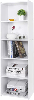 White 5-Tier Wood Bookcase R81446