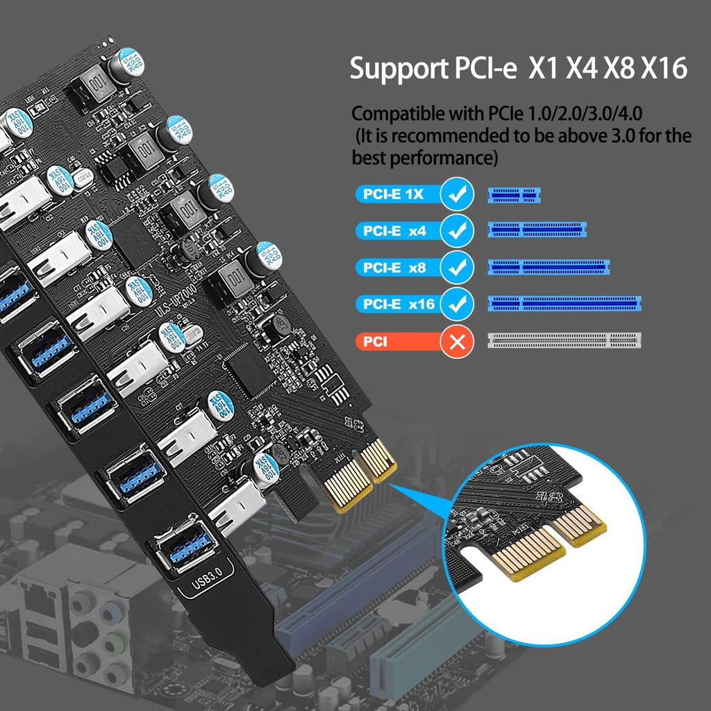 PCI-E to USB 3.0 7-Port Expansion Card H745234