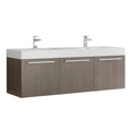 Gray Oak Double Bathroom Wall Hung Vanity Cabinet Q914758