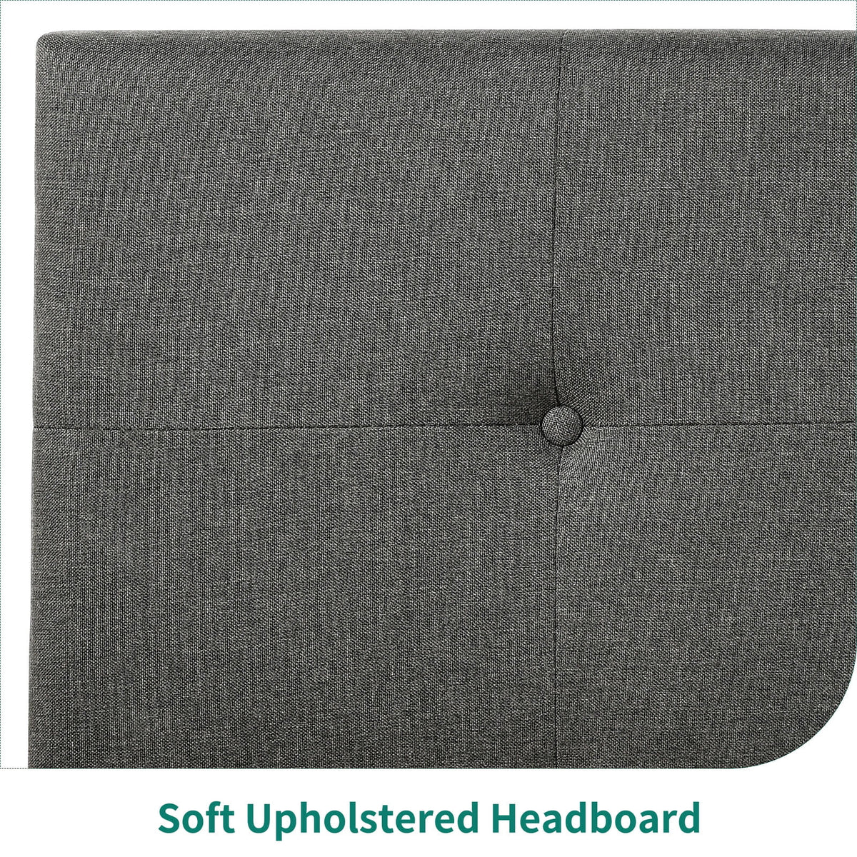 Queen Upholstered Platform Bed Frame with Adjustable Headboard S1594