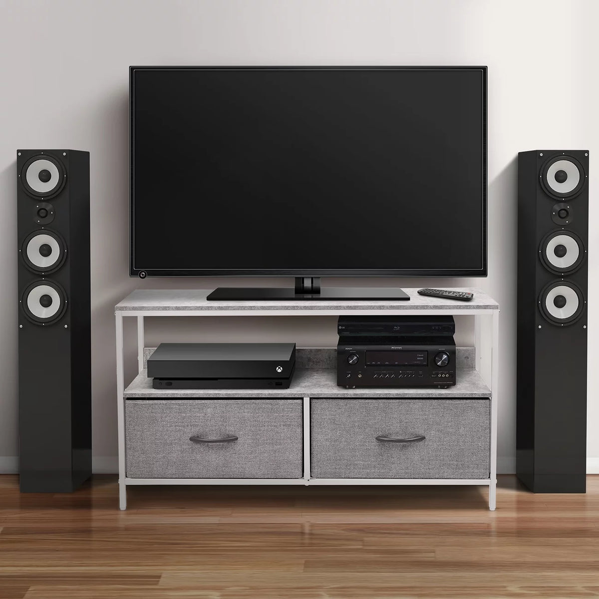 Gray Fabric Bin Dresser TV Stand H932709