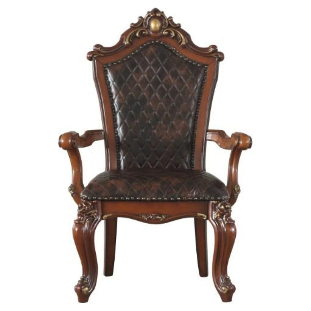Arm Chair Set of 2 Cherry Oak PU I695