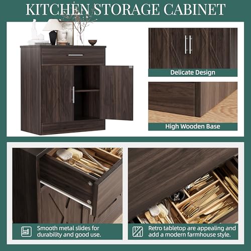 Kitchen Buffet Cabinet with Adjustable Shelf D686654