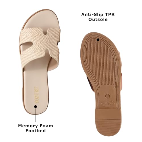 Womens Open Toe Slip on Leather Sandals N2386