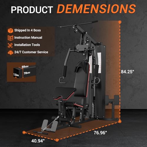 Black 150 Lbs Weight Stack Workout Station F1890