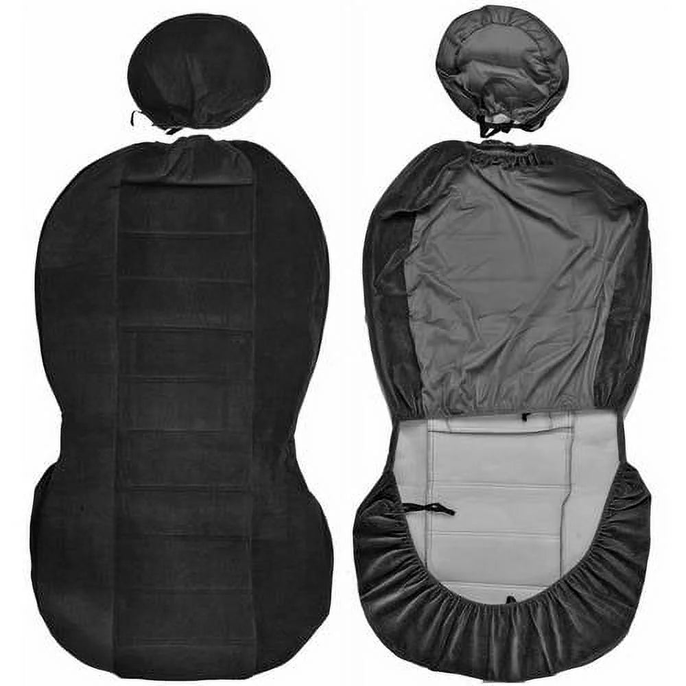 Dotted Cloth Car Seat Covers Front and Rear 9 Pieces N674405