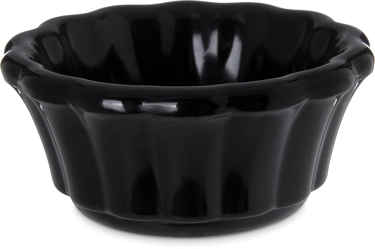 Black Melamine Scalloped Ramekin, 2 oz, Pack of 48 E658615