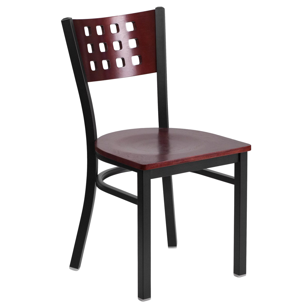 Black Cutout Back Metal Dining Chair O541