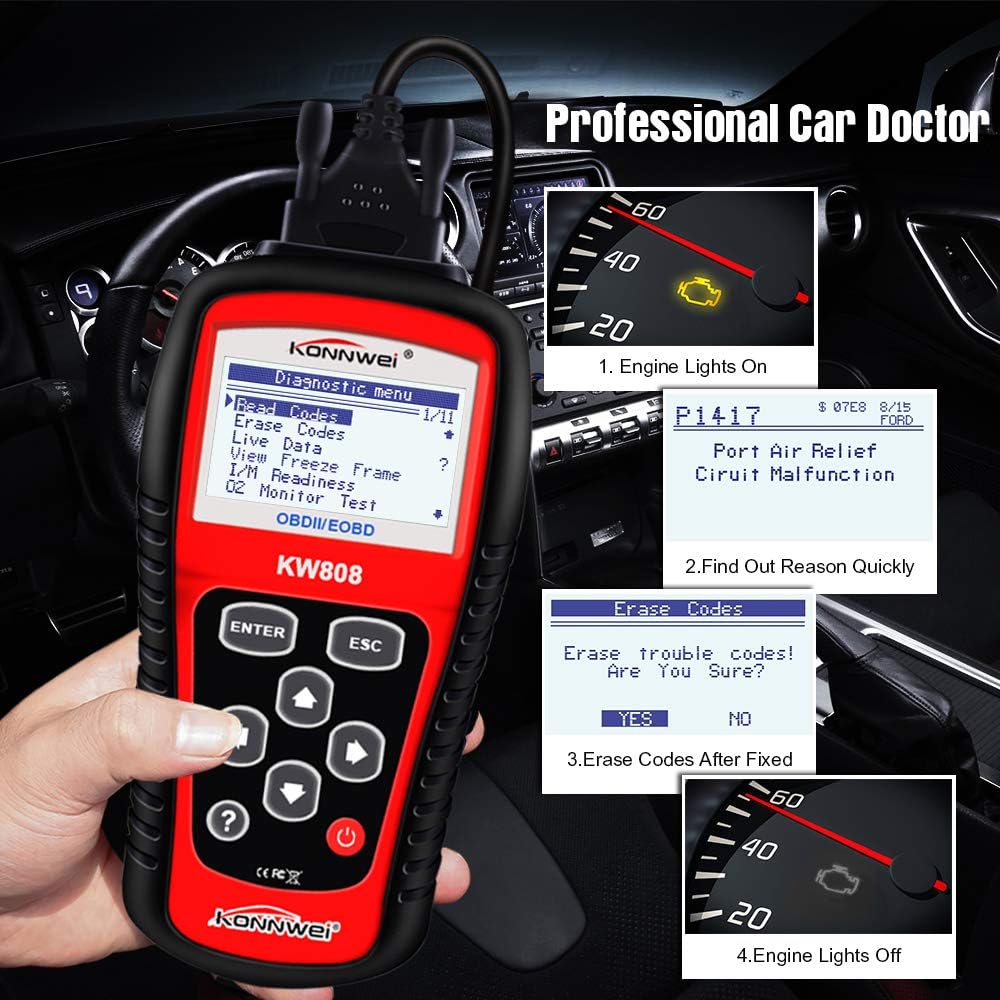 OBDII Code Reader with 2.8" Screen, Pack of 2 Q607