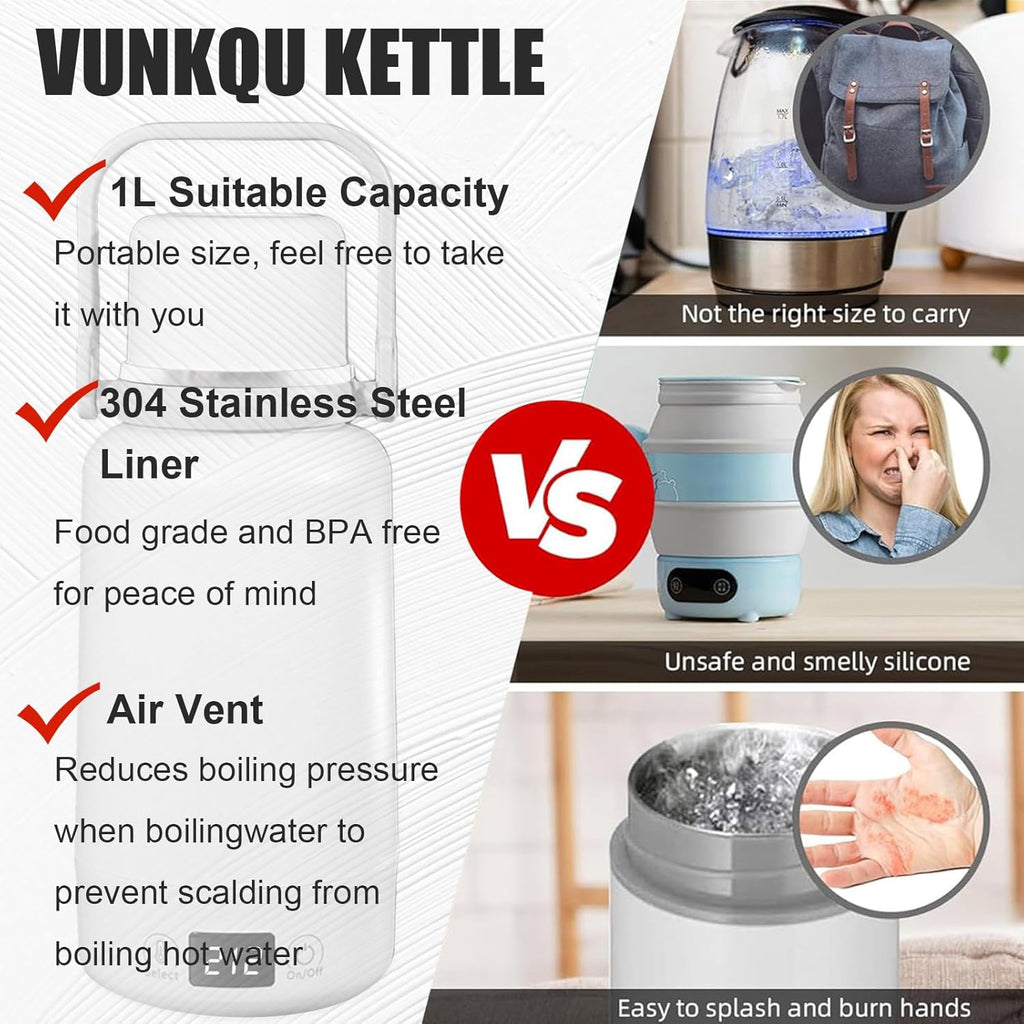 1L Electric Kettle with Temperature Control and LCD Display Z637