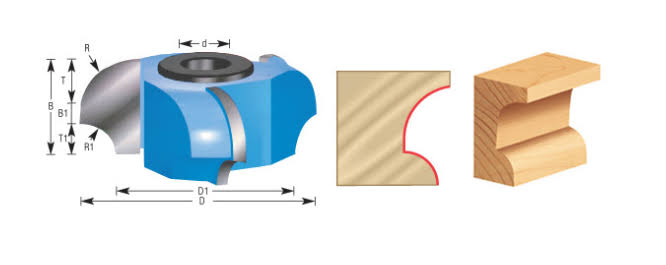 Carbide Tipped 3-Wing Corner Round & Cove 5/8 Radius Router Bit I25759