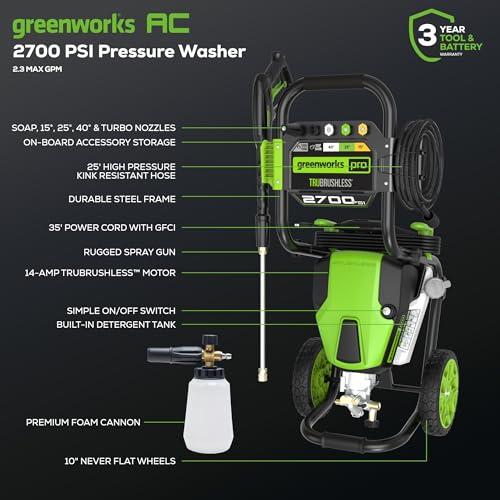 3000 PSI Pressure Washer with Foam Cannon B462