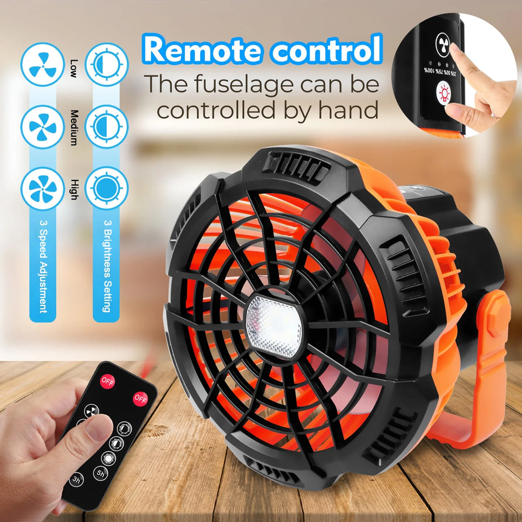 2-in-1 Camping Fan Lantern Power Bank J709