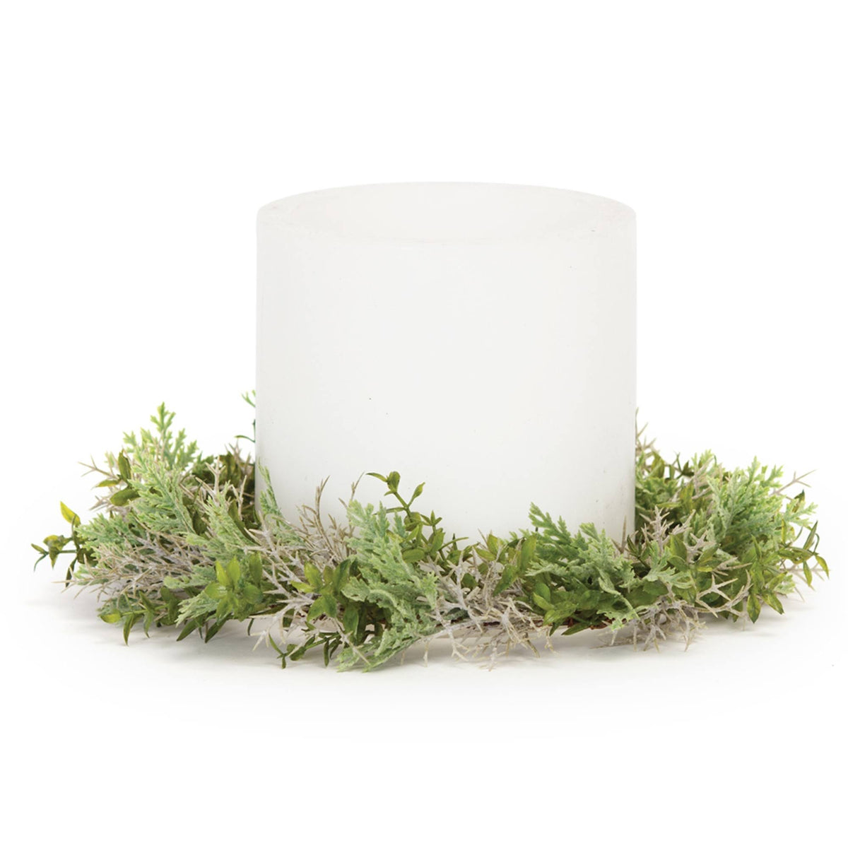 Green and Beige Foliage Candle Ring B57901