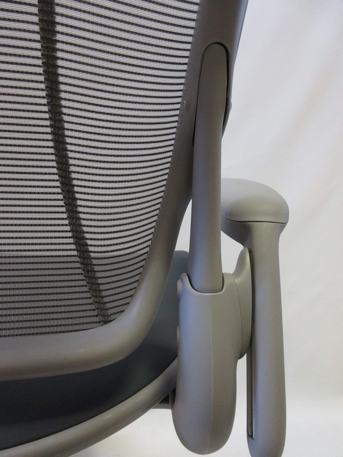 Gray Pinstripe Mesh Task Chair with Grey Frame and Standard Foam Seat J946