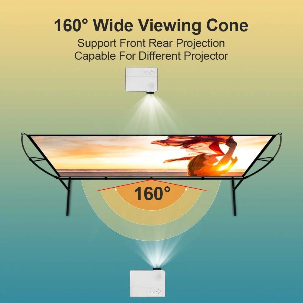 100 inch 16:9 4K Projector Screen with Stand and Carry Bag D868737