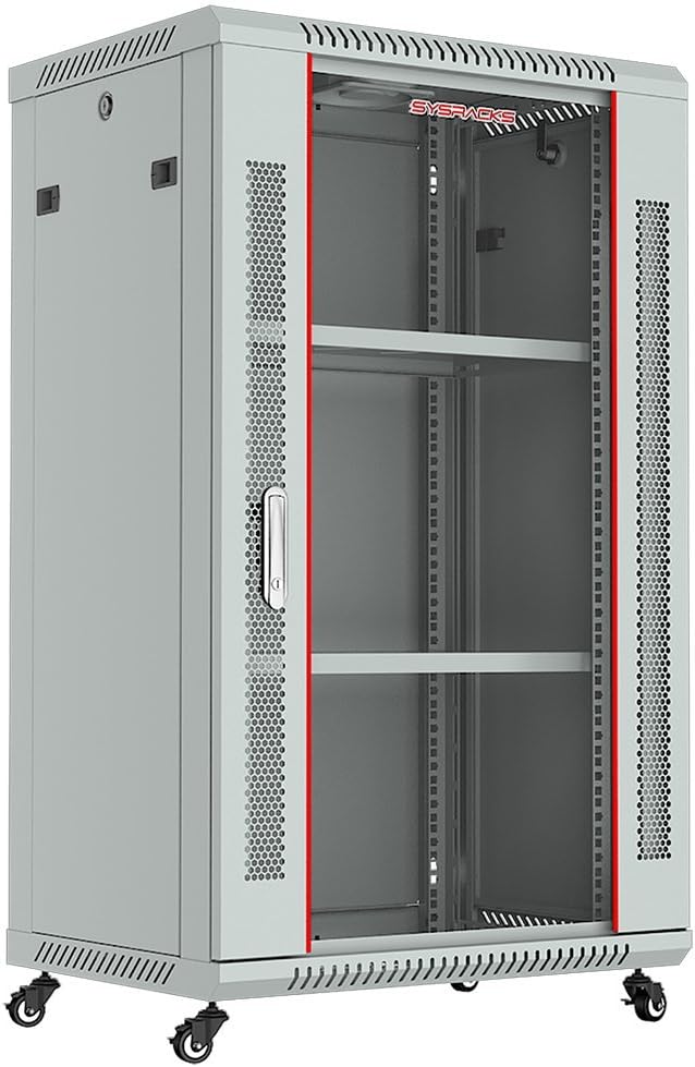 18U Wall Mount Gray IT Network Server Rack Cabinet Enclosure 24 Inch Depth M17394